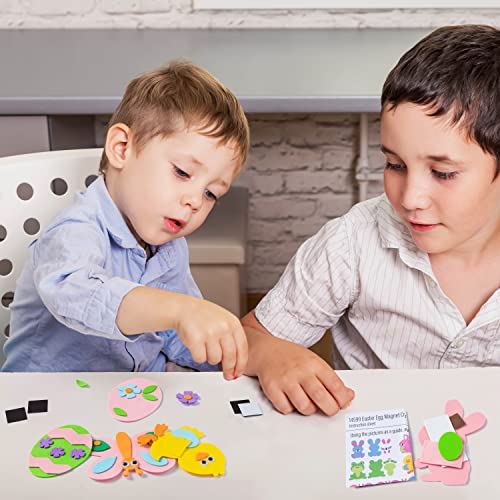 JOYIN 24 Pcs Foam Easter Egg Magnet Craft Kit, Easter Craft Kits DIY Animal and Egg Magnet Set for Kids Easter Kids Favor Classroom Homeschool Art Decor, Art and Craft Supplies Party Favors, Egg Hunt by JOYIN inc.