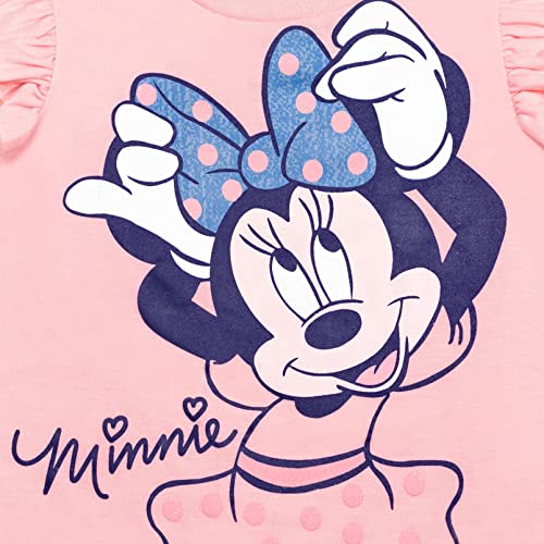 Disney Minnie Mouse Toddler Girls Graphic T-Shirt & Shorts Light Pink/Light Blue 5T by 