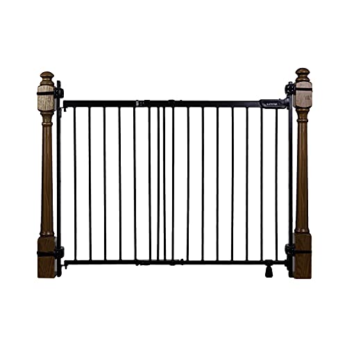 Summer Metal Banister & Stair Safety Baby Gate, Fits Openings 31-46" Wide, Metal, for Doorways & Stairways, 32.5" Tall Walk-Through Baby & Pet Gate, Black, One Size by Summer Infant, Inc.