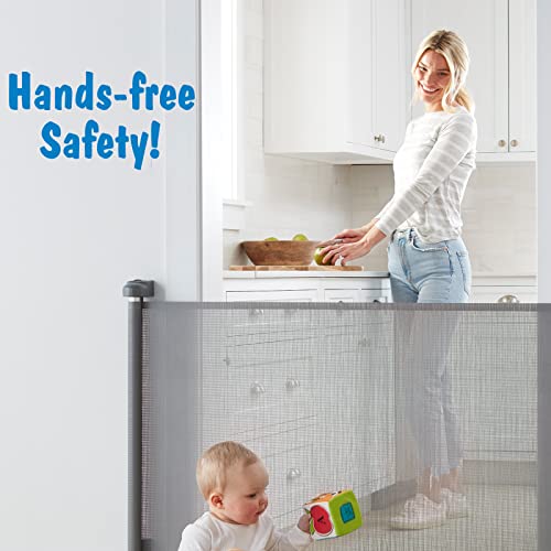 Cumbor Retractable Baby Gates for Stairs, Mesh Pet Gate 33" Tall, Extends to 55" Wide, Extra Wide Dog Gate for The House, Long Child Safety Gates for Doorways, Hallways, Cat Gate Indoor/Outdoor(Gray) from Cumbor