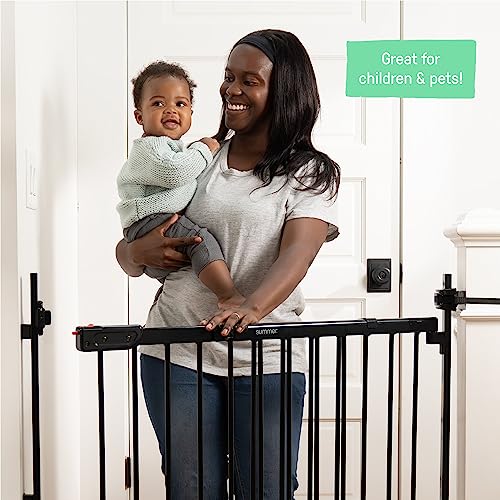 Summer Metal Banister & Stair Safety Baby Gate, Fits Openings 31-46" Wide, Metal, for Doorways & Stairways, 32.5" Tall Walk-Through Baby & Pet Gate, Black, One Size by Summer Infant, Inc.