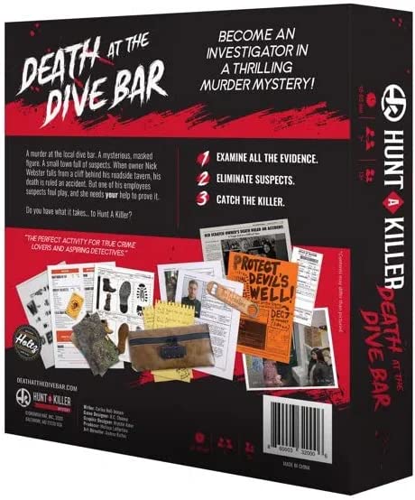 Hunt A Killer Death at The Dive Bar, Immersive Murder Mystery Game -Take on the Unsolved Case as an Independent Challenge, for Date Night or with Family & Friends as Detectives for Game Night, Age 14+ by Hunt A Killer
