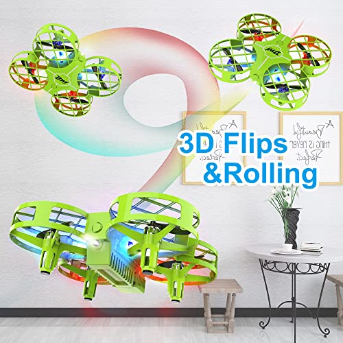 Dwi Dowellin 4.5 Inch Mini Drone for Kids One Key Take Off Landing Spin Flips RC Small Drones Crash Proof for Beginners Boys and Girls Quadcopter Toys, Green from Dwi Dowellin