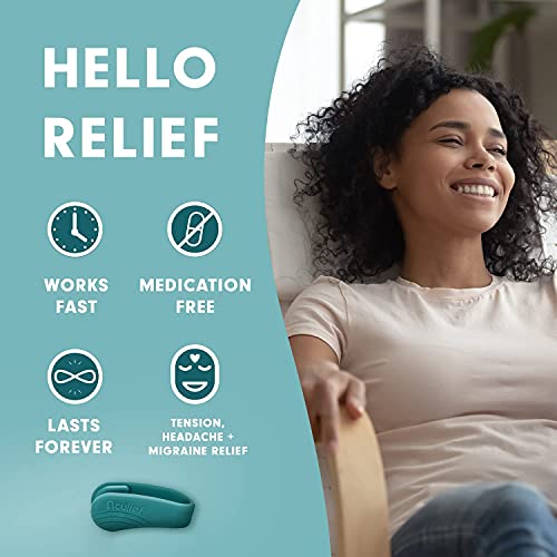 Aculief - Award Winning Natural Headache, Migraine, Tension Relief Wearable â Supporting Acupressure Relaxation, Stress Alleviation, Soothing Muscle Pain - Simple, Easy, Effective 2 Pack - (Teal) from Aculief