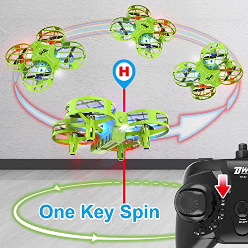 Dwi Dowellin 4.5 Inch Mini Drone for Kids One Key Take Off Landing Spin Flips RC Small Drones Crash Proof for Beginners Boys and Girls Quadcopter Toys, Green from Dwi Dowellin