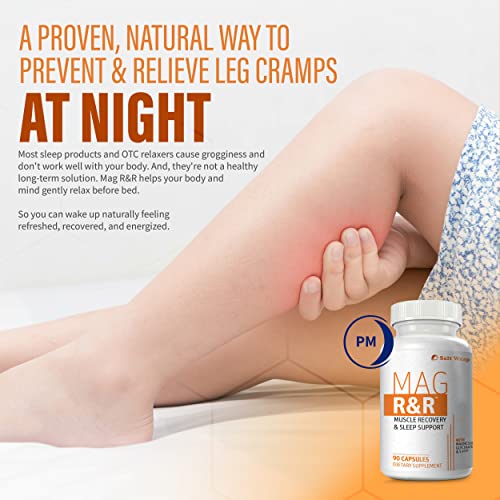 SaltWrap Mag R&R - Prevent & Relieve Night Leg Cramps, Spasms, Tension & Muscle Pain - Natural Muscle Relaxer Supplement with Magnesium Glycinate â Sleep Aid for Muscle Cramp Relief, 90 Capsules from SaltWrap