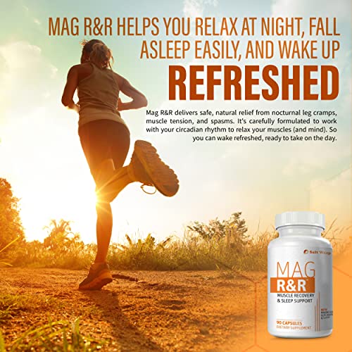 SaltWrap Mag R&R - Prevent & Relieve Night Leg Cramps, Spasms, Tension & Muscle Pain - Natural Muscle Relaxer Supplement with Magnesium Glycinate â Sleep Aid for Muscle Cramp Relief, 90 Capsules from SaltWrap