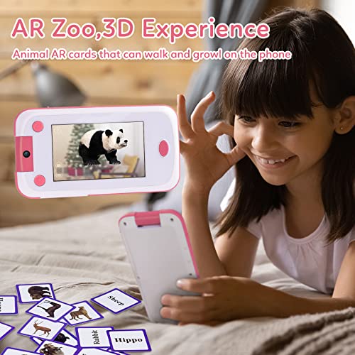 Kids Phone Support Cell SIM Card Parental Control Learning Toy Phone Toddlers' Electronics Baby Cell Phone with 180Â° Flip Camera WiFi Bluetooth Music Player Puzzle Games for Kids Gifts Age 3-10-Pink from FAYYANG