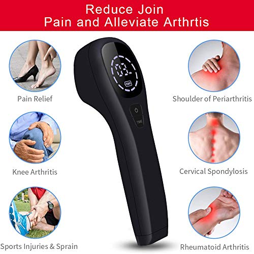 Cold Laser Human/Vet Device with LED Display Targets Joint and Muscles Directly for Pain ReliefInfrared Light(2x808nm +12X650nm) by KTS