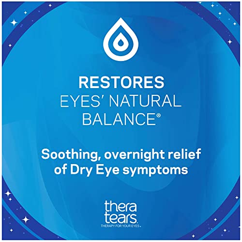 TheraTears Nighttime Therapy Lubricant Eyedrops for Dry Eyes, Preservative Free, Single-Use Vials, Clear, 30 Count, 0.6 Fl Oz by Prestige Consumer Healthcare