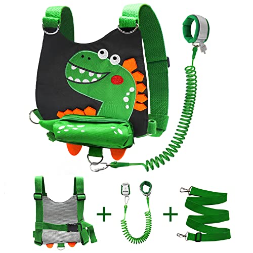 Hooyyene Toddler Harness Leash + Anti Lost Wrist Link, Child Safety Harness with Leash, Kids Walking Wristband Assistant Strap Belt for Boys, Girls and Babies Outdoor Activity by Hooyyene