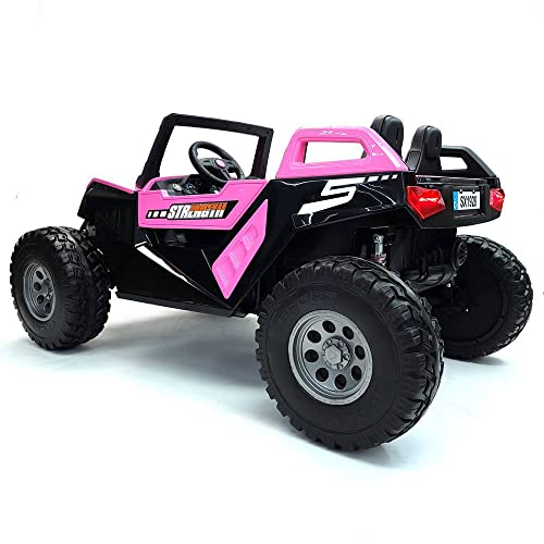 4X4 Upgraded Kids Ride on car 24v XL Ride On UTV Buggy Quad SIDEBYSIDE RZR with 2 Adjustable Leather Seats Rubber Tires TV Touch Screen Parent Remote Control 2-11mph 3 speed new 2023 model holds 265lb from Next generation