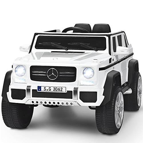 Costzon Ride on Car, Licensed Mercedes-Benz Maybach G650S, 12V Battery Powered Toy w/ 2 Motors, 2.4G Remote Control, 3 Speeds, Lights, Horn, Music, Truck, Electric Vehicle for Kids (White) by Costzon