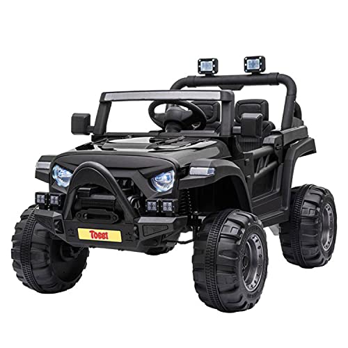 TOBBI 12v Kids Ride On Truck with Remote Control, Battery Powered Ride on Toy Car w/ Music, MP3, Safety Belt, Black from TOBBI