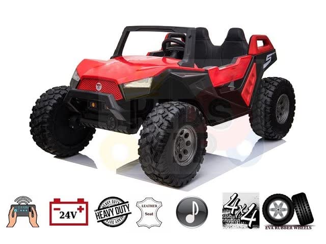 4X4 Upgraded Kids Ride on car 24v XL Ride On UTV Buggy Quad SIDEBYSIDE RZR with 2 Adjustable Leather Seats Rubber Tires TV Touch Screen Parent Remote Control 2-11mph 3 speed new 2023 model holds 265lb from Next generation