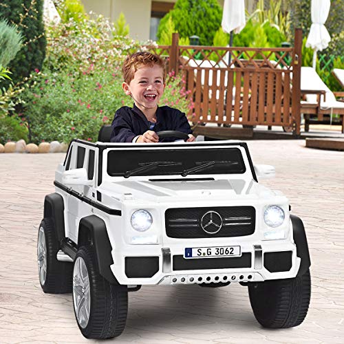 Costzon Ride on Car, Licensed Mercedes-Benz Maybach G650S, 12V Battery Powered Toy w/ 2 Motors, 2.4G Remote Control, 3 Speeds, Lights, Horn, Music, Truck, Electric Vehicle for Kids (White) by Costzon