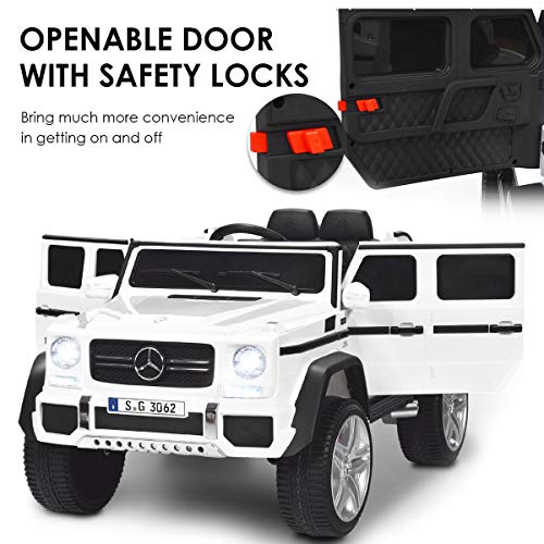 Costzon Ride on Car, Licensed Mercedes-Benz Maybach G650S, 12V Battery Powered Toy w/ 2 Motors, 2.4G Remote Control, 3 Speeds, Lights, Horn, Music, Truck, Electric Vehicle for Kids (White) by Costzon