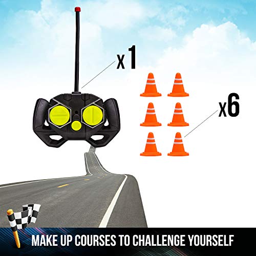 Atlasonix Remote Control Car for Boys - RC Stunt Car Toy | 4-Wheel Drive Car Spins and Flips | Indoor and Outdoor w/ Bonus - 6 Traffic Cones | Gift for Kids 3-10 | Size 7 x 5 in (Red) by Atlasonix