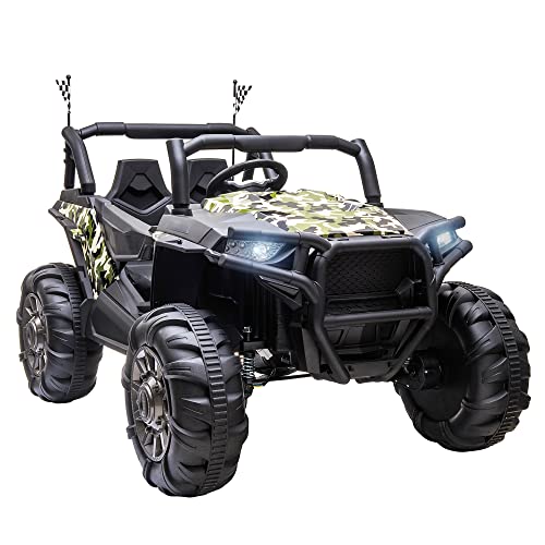 Aosom 12V 2-Seater Kids Electric Ride-On Car Off-Road UTV Truck Toy with Parental Remote Control & 4 Motors, Camo Green from Aosom LLC