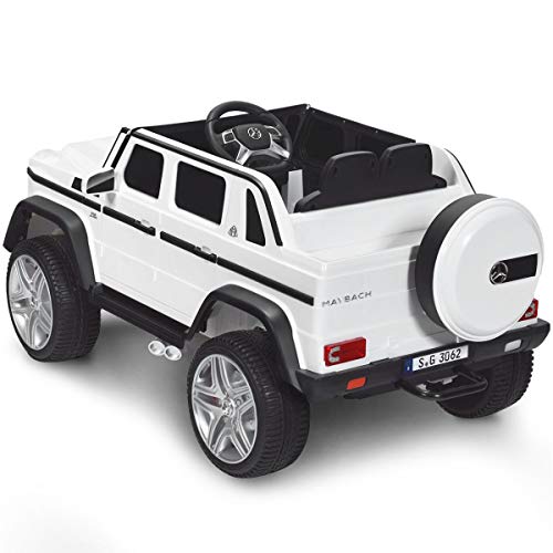 Costzon Ride on Car, Licensed Mercedes-Benz Maybach G650S, 12V Battery Powered Toy w/ 2 Motors, 2.4G Remote Control, 3 Speeds, Lights, Horn, Music, Truck, Electric Vehicle for Kids (White) by Costzon