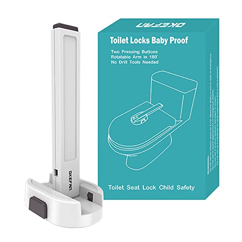 Toilet Locks Baby Proof - OKEFAN Toilet Seat Lock Child Safety for Toddlers Adhesive Kids Proofing Toilet Lid Lock Easy to Install No Drill Needed (1) by OKEFAN