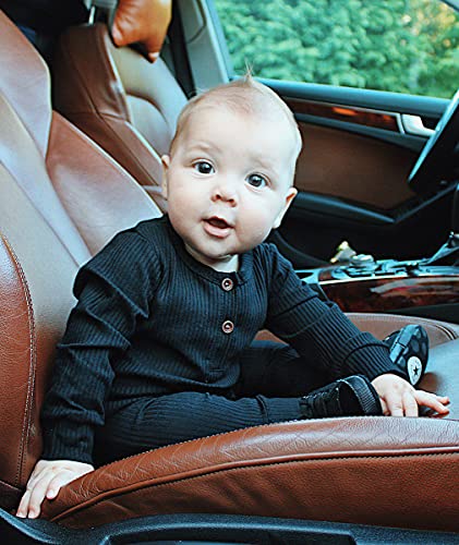 Eghunooy Baby Boy Girl Solid Color One Piece Romper Pajamas Jumpsuit Outfits Clothes (0-3 Months) Black by 