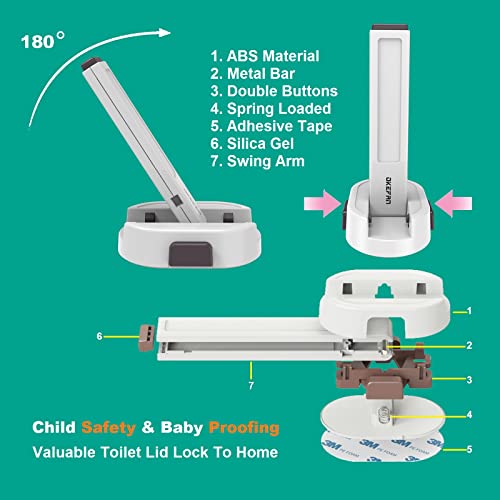 Toilet Locks Baby Proof - OKEFAN Toilet Seat Lock Child Safety for Toddlers Adhesive Kids Proofing Toilet Lid Lock Easy to Install No Drill Needed (1) by OKEFAN