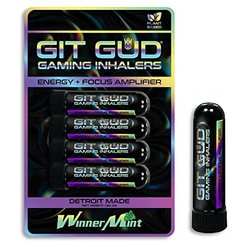 GIT GUD Elite Gaming Inhaler | Energy + Focus Amplifier | Elevate Competitive Game Play | Natural, Stimulating Aromatherapy Blend | 3 Pack by GIT GUD PRODUCTS, LLC