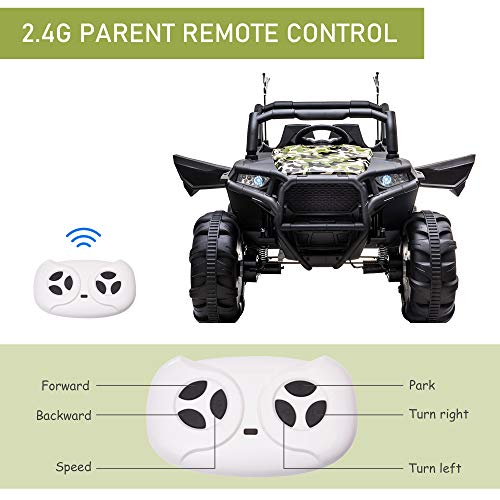 Aosom 12V 2-Seater Kids Electric Ride-On Car Off-Road UTV Truck Toy with Parental Remote Control & 4 Motors, Camo Green from Aosom LLC