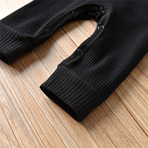 Eghunooy Baby Boy Girl Solid Color One Piece Romper Pajamas Jumpsuit Outfits Clothes (0-3 Months) Black by 