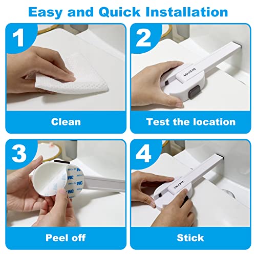 Toilet Locks Baby Proof - OKEFAN Toilet Seat Lock Child Safety for Toddlers Adhesive Kids Proofing Toilet Lid Lock Easy to Install No Drill Needed (1) by OKEFAN