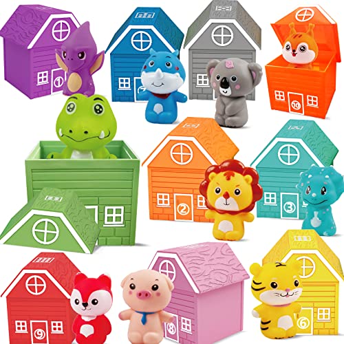 BHRSYXGS Learning Toys for 1 2 3 Years Old Toddlers, 20Pcs Farm Animals Toys Montessori Counting, Matching & Sorting Fine Motor Games, Birthday Easter Gift for Baby Boys Girls Age 12-18 Months from Baihui Toy Company