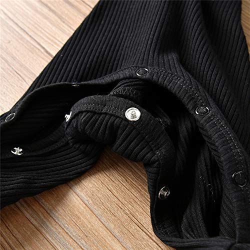 Eghunooy Baby Boy Girl Solid Color One Piece Romper Pajamas Jumpsuit Outfits Clothes (0-3 Months) Black by 