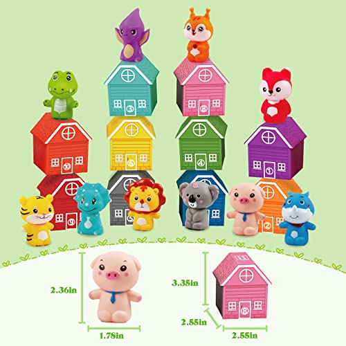 BHRSYXGS Learning Toys for 1 2 3 Years Old Toddlers, 20Pcs Farm Animals Toys Montessori Counting, Matching & Sorting Fine Motor Games, Birthday Easter Gift for Baby Boys Girls Age 12-18 Months from Baihui Toy Company