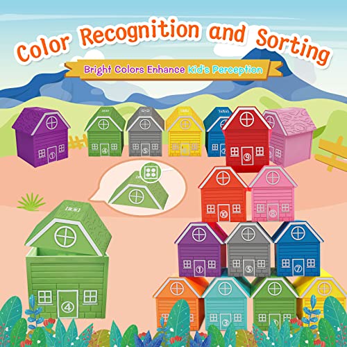 BHRSYXGS Learning Toys for 1 2 3 Years Old Toddlers, 20Pcs Farm Animals Toys Montessori Counting, Matching & Sorting Fine Motor Games, Birthday Easter Gift for Baby Boys Girls Age 12-18 Months from Baihui Toy Company