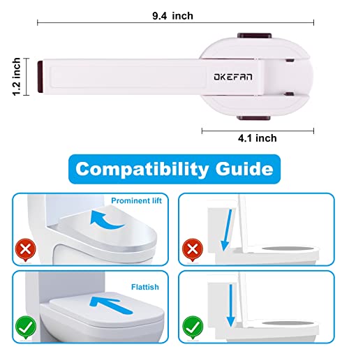 Toilet Locks Baby Proof - OKEFAN Toilet Seat Lock Child Safety for Toddlers Adhesive Kids Proofing Toilet Lid Lock Easy to Install No Drill Needed (1) by OKEFAN