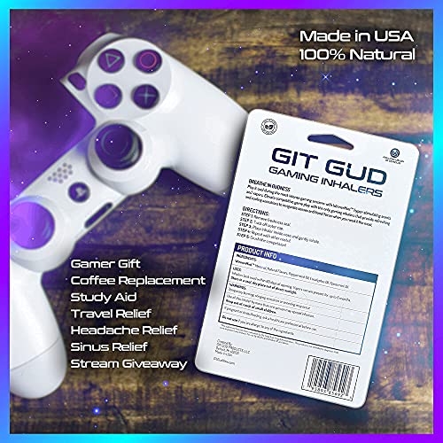 GIT GUD Elite Gaming Inhaler | Energy + Focus Amplifier | Elevate Competitive Game Play | Natural, Stimulating Aromatherapy Blend | 3 Pack by GIT GUD PRODUCTS, LLC