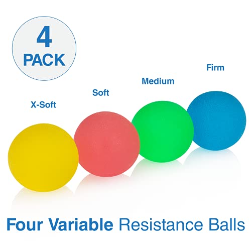 Flint Rehab Orbitals - Hand Exercise Balls - Workout Set of 4 for Carpal Tunnel Pain Relief Therapy - Arthritis - Physical Therapy - Hand Strengthener - Stress Relief - Hand Grip Strengthening by FlintRehab
