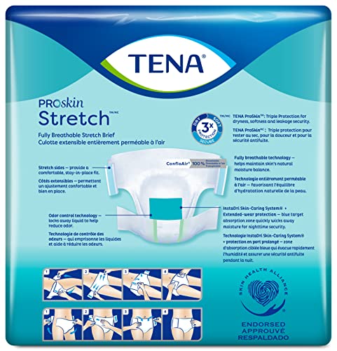 TENA Stretch Super Adult Incontinence Brief 3X-Large Heavy Absorbency Bariatric, 61391, Super, 32 Ct by SCA