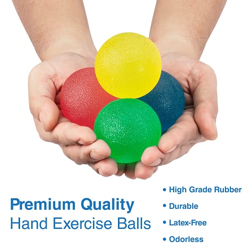 Flint Rehab Orbitals - Hand Exercise Balls - Workout Set of 4 for Carpal Tunnel Pain Relief Therapy - Arthritis - Physical Therapy - Hand Strengthener - Stress Relief - Hand Grip Strengthening by FlintRehab