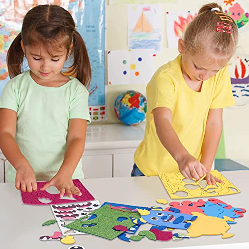 Fennoral 12 Pack Valentine's Day Craft Kit Monster Crafts for Kids Make Your Own Monster Foam Stickers Ornament DIY Arts and Crafts for Kids Girls Boys Party Favor Supplies Birthday Gifts by Fennoral