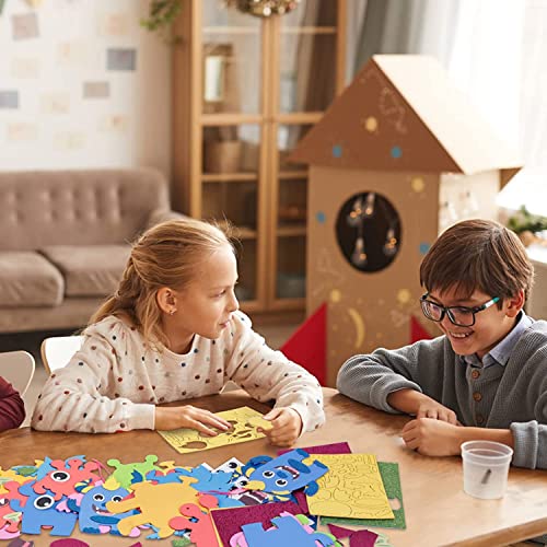 Fennoral 12 Pack Valentine's Day Craft Kit Monster Crafts for Kids Make Your Own Monster Foam Stickers Ornament DIY Arts and Crafts for Kids Girls Boys Party Favor Supplies Birthday Gifts by Fennoral