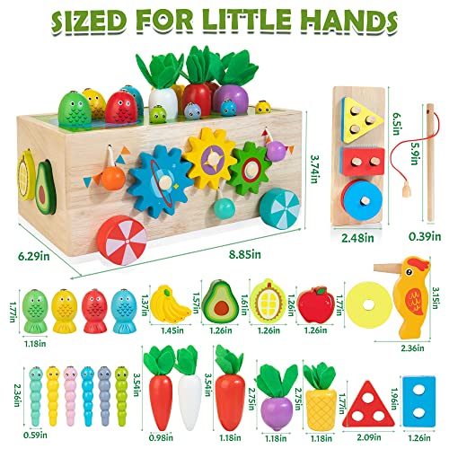 JUSTWOOD Montessori Educational Toys for Toddlers Age 12+ Months, 8-in-1 Wooden Activity Truck Toy Set Includes Bonus Sorting & Stacking Toy, Gift for Kids Age 1-3 from ShenZhen MaxLink Century Technology Co.,Ltd.