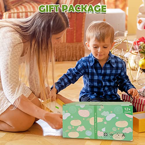 JUSTWOOD Montessori Educational Toys for Toddlers Age 12+ Months, 8-in-1 Wooden Activity Truck Toy Set Includes Bonus Sorting & Stacking Toy, Gift for Kids Age 1-3 from ShenZhen MaxLink Century Technology Co.,Ltd.