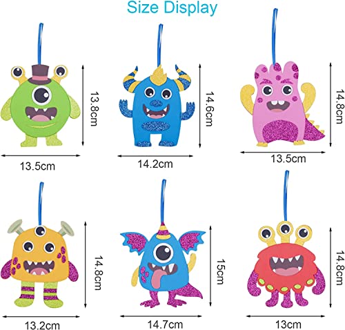 Fennoral 12 Pack Valentine's Day Craft Kit Monster Crafts for Kids Make Your Own Monster Foam Stickers Ornament DIY Arts and Crafts for Kids Girls Boys Party Favor Supplies Birthday Gifts by Fennoral