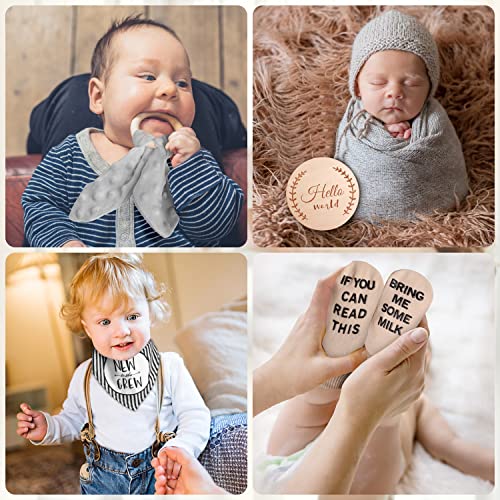 iAOVUEBY Baby Shower Gifts, Baby Gifts for Girls Boys, Baby Gift Basket Essentials Newborn Blanket Baby Lovey, Infant Milestone Keepsake Kit Wooden Toy, Funny Bibs Socks & Greeting Card (Elephant) by iAOVUEBYbabygifts