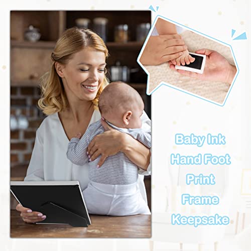 iAOVUEBY Baby Shower Gifts, Baby Gifts for Girls Boys, Baby Gift Basket Essentials Newborn Blanket Baby Lovey, Infant Milestone Keepsake Kit Wooden Toy, Funny Bibs Socks & Greeting Card (Elephant) by iAOVUEBYbabygifts