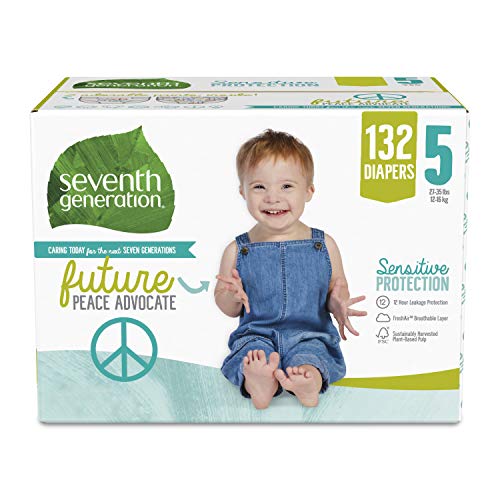 Seventh Generation Baby Diapers, Size 5, 132 count, One Month Supply, for Sensitive Skin by AmazonUs/SEVM7