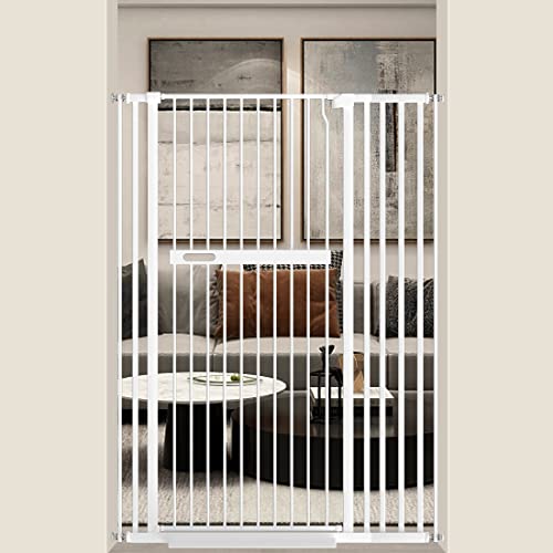 AIKSSOO 55.11 inch Extra Tall Pet Gate Safety Metal Gate Wide Pressure Mount Walk Through Swing Auto Close Gate Baby Toddler Dog Pet Puppy Cat for Indoor Stairs Doorways Kitchen by AIKSSOO