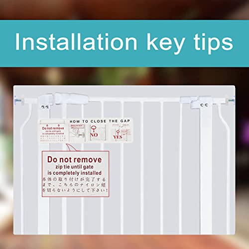 Galle Bear Extra Wide Baby Gate Pressure Mount Extra Wide Dog Gate Tension Indoor Safety Dog Gates White Metal Large Pet Gate for Stairs,Doorways(76.4"--81.1"/194cm-206cm) by Galle Bear